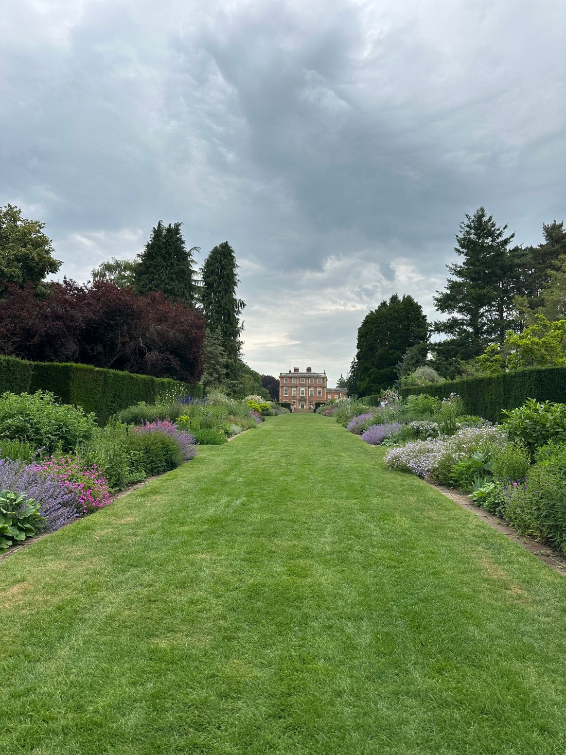 Long borders along a walk